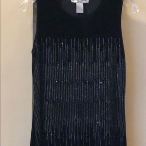 RONNI- Black Velvet Waterfall Sparkle Dress Size 6